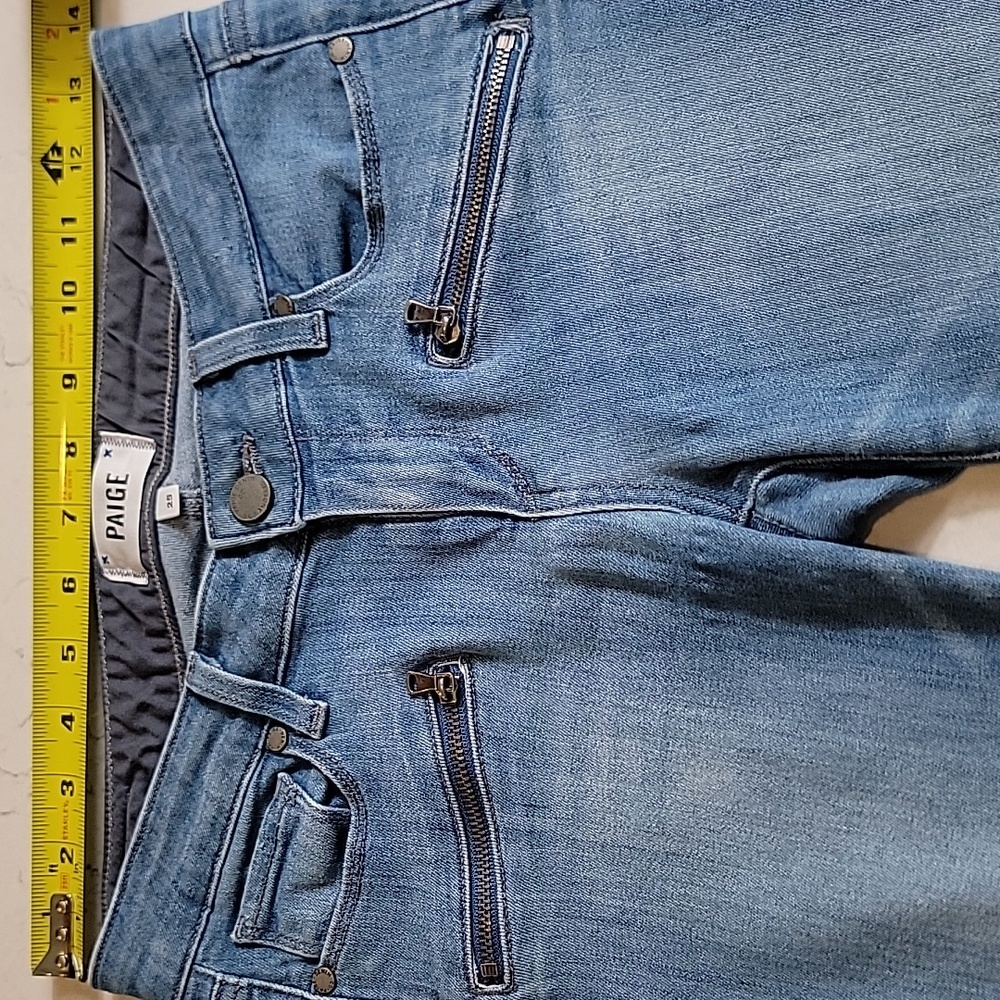 Paige Jane Zip Skinny Jeans Size 25 Low Rise Ankle Zip Y2K - Picture 13 of 16
